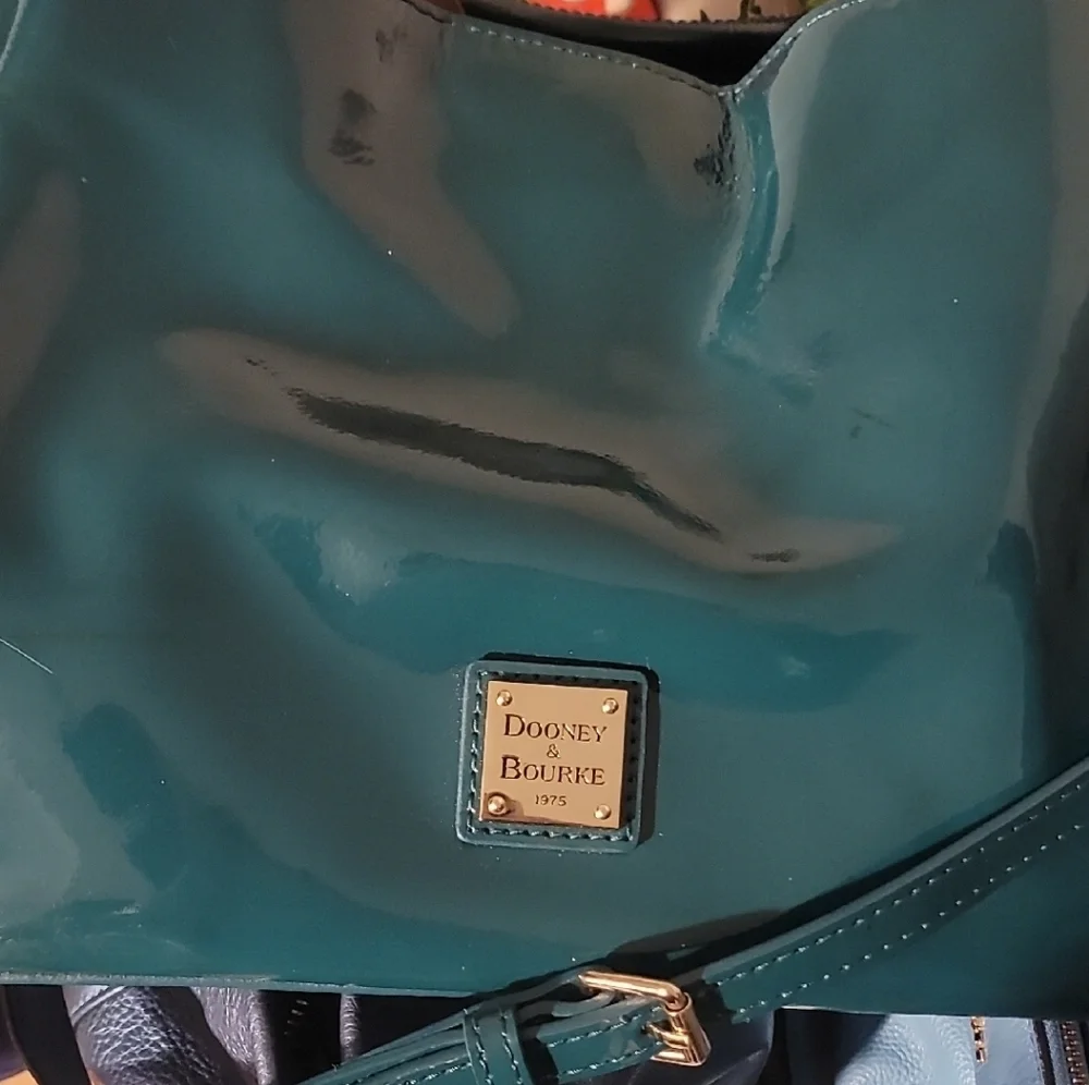 Dooney & Bourke Shiny Teal Crossbody Bag - Picture 5 of 6